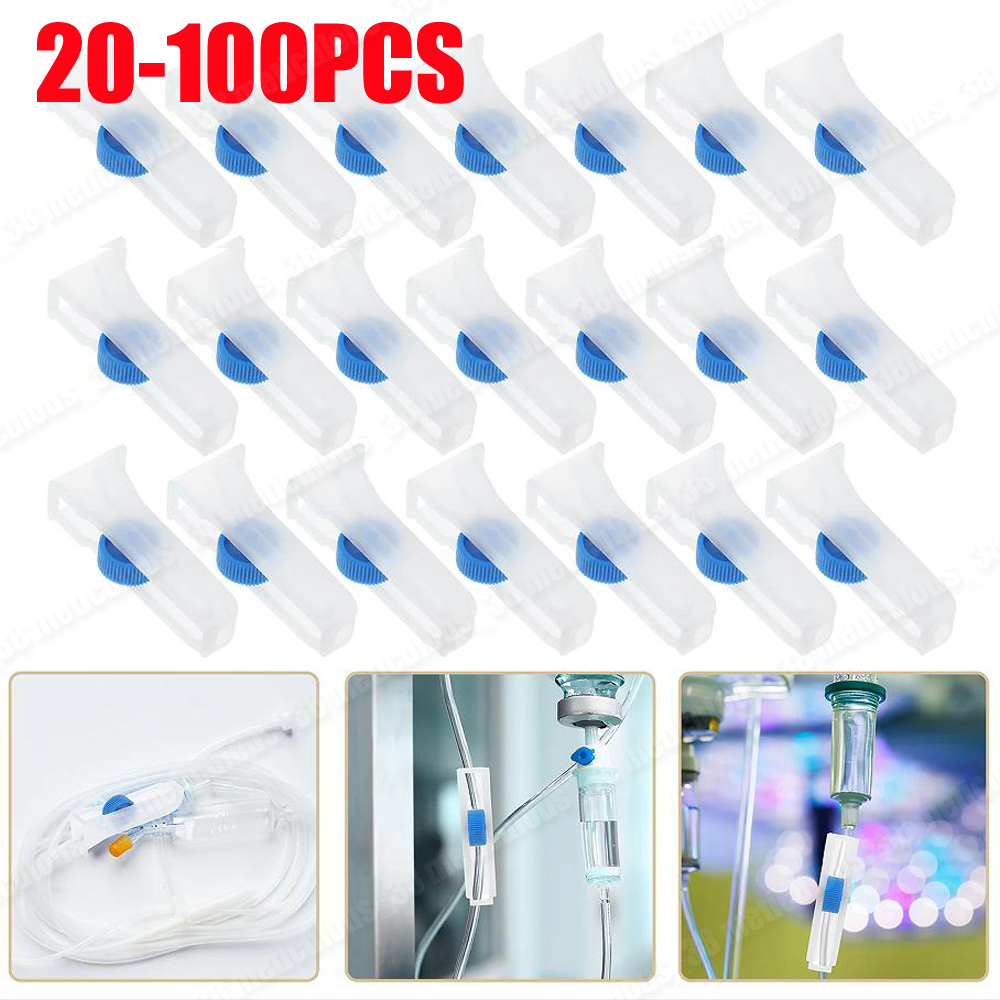 Medical Laboratory Science - 20-100 個ホース流量レギュレータ制御バルブ継手医療リミッター車輪付き輸液チューブ流量制御バルブデバイスアジャスター