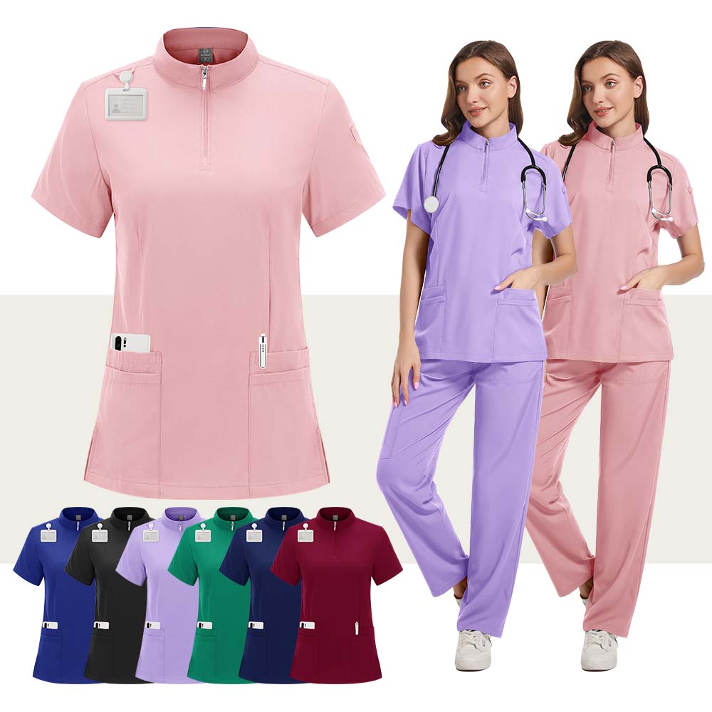 ストレッチスクラブ女性セット医療制服女性外科トップスパンツ歯 - Medical Lab Uniform のレビューと価格