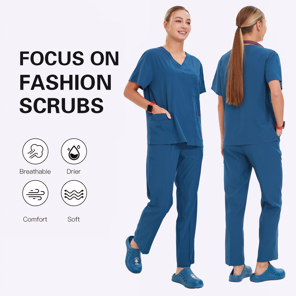 速乾性ユニセックススクラブユニフォームセット医療病院歯科クリ - Medical Lab Uniform のレビューと価格