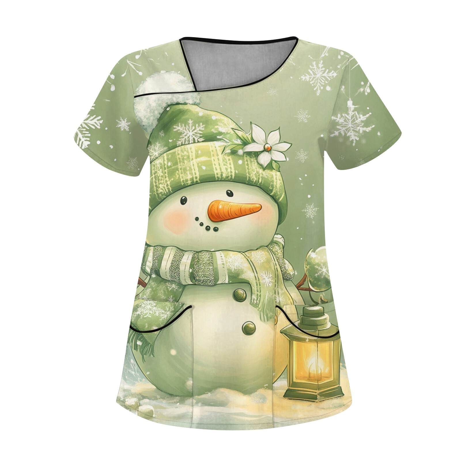 エルクの漫画プリントが施された女性用半袖Tシャツ,ナースユニ - Medical Lab Uniform のレビューと価格