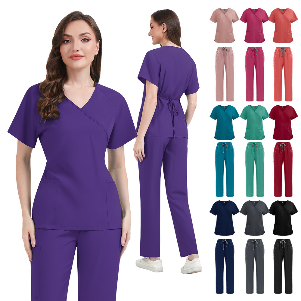 スリムフィット女性スクラブセット病院医療制服看護師アクセサリ - Medical Lab Uniform のレビューと価格